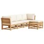 6-piece garden furniture set with solid acacia wood cushions by vidaXL, Modular outdoor sofas - Ref: Foro24-3214287, Price: 6...