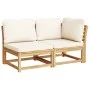 6-piece garden furniture set with solid acacia wood cushions by vidaXL, Modular outdoor sofas - Ref: Foro24-3214287, Price: 6...