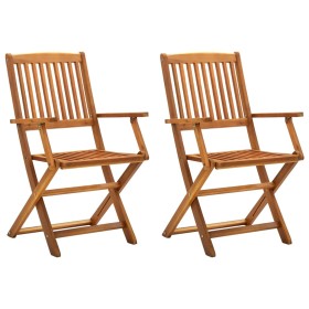 Folding garden chairs 2 units solid acacia wood by vidaXL, Garden chairs - Ref: Foro24-46337, Price: 159,26 €, Discount: %