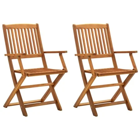 Sillas de jardín plegables 2 unidades madera maciza de acacia de vidaXL, Sillas de jardín - Ref: Foro24-46337, Precio: 159,88...