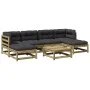 Set de sofás jardín 7 pzas con cojines madera pino impregnada de vidaXL, Conjuntos de jardín - Ref: Foro24-3295825, Precio: 5...
