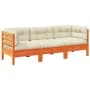 3-piece garden sofa set with wax-brown pine wood cushions by vidaXL, Garden sets - Ref: Foro24-3299272, Price: 267,51 €, Disc...
