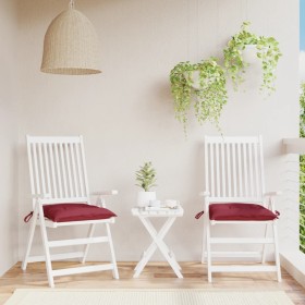 Cojines silla de jardín 2 uds tela Oxford rojo tinto 40x40x7 cm