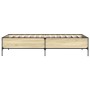 Estructura cama madera ingeniería metal roble Sonoma 100x200 cm de vidaXL, Camas y somieres - Ref: Foro24-844962, Precio: 76,...
