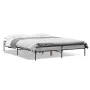 Estructura cama madera ingeniería metal gris Sonoma 160x200 cm de vidaXL, Camas y somieres - Ref: Foro24-845009, Precio: 93,0...