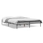 Estructura cama madera ingeniería metal gris Sonoma 160x200 cm de vidaXL, Camas y somieres - Ref: Foro24-845009, Precio: 93,9...