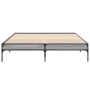 Estructura cama madera ingeniería metal gris Sonoma 160x200 cm de vidaXL, Camas y somieres - Ref: Foro24-845009, Precio: 93,9...