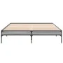Sonoma-graues Metall-Holzwerkstoff-Bettgestell, 160 x 200 cm von vidaXL, Betten und Lattenroste - Ref: Foro24-845009, Preis: ...