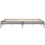 Estructura cama madera ingeniería metal gris Sonoma 160x200 cm de vidaXL, Camas y somieres - Ref: Foro24-845009, Precio: 93,9...