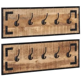Coat racks 2 pcs solid rough mango wood 80x8x25 cm by vidaXL, Hat and coat racks - Ref: Foro24-358919, Price: 65,80 €, Discou...