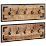 Garderobenständer 2 Stück massives raues Mangoholz 80x8x25 cm von vidaXL, Hut- und Garderobenständer - Ref: Foro24-358919, Pr...