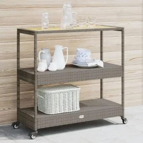Bar cart 3 levels PE rattan and solid gray acacia wood by vidaXL, Kitchen and dining carts - Ref: Foro24-368724, Price: 164,4...