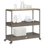 Bar cart 3 levels PE rattan and solid gray acacia wood by vidaXL, Kitchen and dining carts - Ref: Foro24-368724, Price: 167,6...