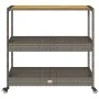 Bar cart 3 levels PE rattan and solid gray acacia wood by vidaXL, Kitchen and dining carts - Ref: Foro24-368724, Price: 164,4...