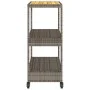 Bar cart 3 levels PE rattan and solid gray acacia wood by vidaXL, Kitchen and dining carts - Ref: Foro24-368724, Price: 164,4...