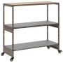 Bar cart 3 levels PE rattan and solid gray acacia wood by vidaXL, Kitchen and dining carts - Ref: Foro24-368724, Price: 167,6...