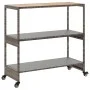 Bar cart 3 levels PE rattan and solid gray acacia wood by vidaXL, Kitchen and dining carts - Ref: Foro24-368724, Price: 164,4...