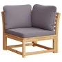 5-teiliges Gartenmöbel-Set mit Kissen aus massivem Akazienholz von vidaXL, Modulare Sofas für den Außenbereich - Ref: Foro24-...