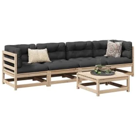 Gartensofa-Set 5-teilig aus massivem Kiefernholz von vidaXL, Gartensets - Ref: Foro24-3299279, Preis: 278,63 €, Rabatt: %