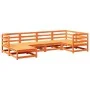 Gartensofa-Set 6-teilig, massives Kiefernholz, wachsbraun von vidaXL, Gartensets - Ref: Foro24-3299520, Preis: 381,83 €, Raba...