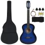 Classical guitar set for children beginners 8 pieces blue 3/4 36" by vidaXL, Guitars - Ref: Foro24-70117, Price: 68,38 €, Dis...