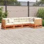 Gartensofa-Set 5-teilig aus massivem Kiefernholz, wachsbraun von vidaXL, Gartensets - Ref: Foro24-3299431, Preis: 330,64 €, R...