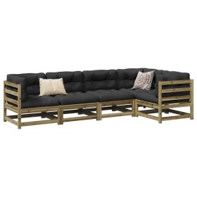 Gartensofa-Set 5-teilig aus imprägniertem Kiefernholz von vidaXL, Gartensets - Ref: Foro24-3299433, Preis: 305,63 €, Rabatt: %
