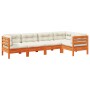 5-piece garden sofa set with wax-brown pine wood cushions by vidaXL, Garden sets - Ref: Foro24-3299438, Price: 464,13 €, Disc...