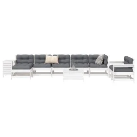 Gartensofa-Set 10-teilig aus massivem weißem Kiefernholz von vidaXL, Gartensets - Ref: Foro24-3250689, Preis: 668,62 €, Rabat...