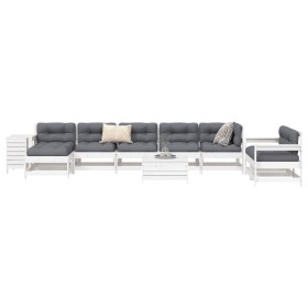 Gartensofa-Set 10-teilig aus massivem weißem Kiefernholz von vidaXL, Gartensets - Ref: Foro24-3250689, Preis: 678,19 €, Rabat...