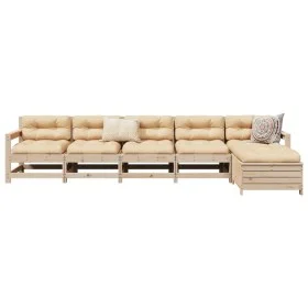 Gartensofa-Set 6-teilig aus massivem Kiefernholz von vidaXL, Gartensets - Ref: Foro24-3250860, Preis: 349,41 €, Rabatt: %