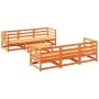 Gartensofa-Set 7-teilig, massives Kiefernholz, wachsbraun von vidaXL, Gartensets - Ref: Foro24-3299298, Preis: 446,26 €, Raba...