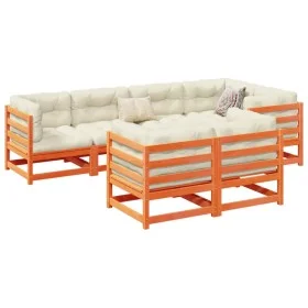 Gartensofa-Set 7-teilig, massives Kiefernholz, wachsbraun von vidaXL, Gartensets - Ref: Foro24-3299490, Preis: 468,56 €, Raba...