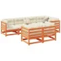 Gartensofa-Set 7-teilig, massives Kiefernholz, wachsbraun von vidaXL, Gartensets - Ref: Foro24-3299490, Preis: 468,56 €, Raba...