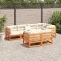 Gartensofa-Set 7-teilig, massives Kiefernholz, wachsbraun von vidaXL, Gartensets - Ref: Foro24-3299490, Preis: 468,56 €, Raba...