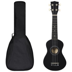 Set de ukelele soprano con funda para niños negro 21"