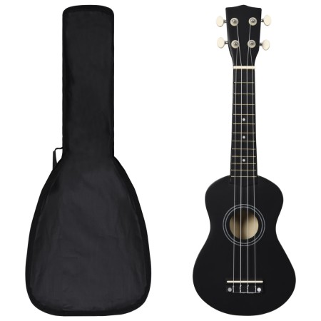 Sopran Ukulele Set mit Etui für Kinder schwarz 21" von vidaXL, Streichinstrumente - Ref: Foro24-70147, Preis: 27,47 €, Rabatt: %