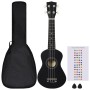 Sopran Ukulele Set mit Etui für Kinder schwarz 21" von vidaXL, Streichinstrumente - Ref: Foro24-70147, Preis: 27,47 €, Rabatt: %