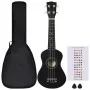 Soprano ukulele set with black 21" case for children by vidaXL, String instruments - Ref: Foro24-70147, Price: 31,05 €, Disco...