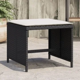 Garden stools with cushions 4 pcs black PE rattan 40x40x35cm by vidaXL, Outdoor ottomans - Ref: Foro24-4007483, Price: 112,58...