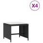 Garden stools with cushions 4 pcs black PE rattan 40x40x35cm by vidaXL, Outdoor ottomans - Ref: Foro24-4007483, Price: 86,24 ...