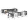 Gartensofa-Set 9-teilig aus massivem weißem Kiefernholz von vidaXL, Gartensets - Ref: Foro24-3299354, Preis: 565,09 €, Rabatt: %