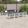 Gartensofa-Set 9-teilig aus massivem weißem Kiefernholz von vidaXL, Gartensets - Ref: Foro24-3299354, Preis: 565,09 €, Rabatt: %
