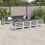 Juego de sofás de jardín 9 pzas madera maciza de pino blanco de vidaXL, Conjuntos de jardín - Ref: Foro24-3299354, Precio: 55...