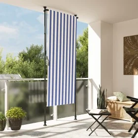 Außenrollo Stahlgewebe blau weiß 100x270 cm von vidaXL, Markisen - Ref: Foro24-368764, Preis: 58,85 €, Rabatt: %