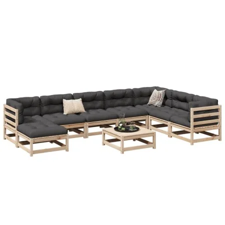 Garden sofa set 9 pieces solid pine wood by vidaXL, Garden sets - Ref: Foro24-3299581, Price: 463,14 €, Discount: %