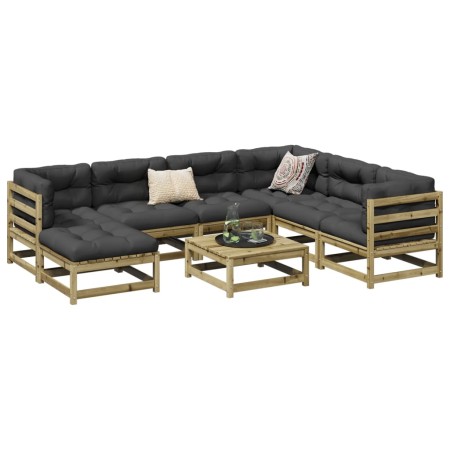 Gartensofa-Set 8-teilig aus imprägniertem Kiefernholz von vidaXL, Gartensets - Ref: Foro24-3299555, Preis: 474,26 €, Rabatt: %