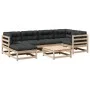 7-piece garden sofa set with solid pine wood cushions by vidaXL, Garden sets - Ref: Foro24-3299534, Price: 578,38 €, Discount: %