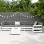 Gartensofa-Set 7-teilig aus massivem weißem Kiefernholz von vidaXL, Gartensets - Ref: Foro24-3250881, Preis: 463,41 €, Rabatt: %