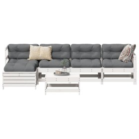 Gartensofa-Set 6-teilig aus massivem weißem Kiefernholz von vidaXL, Gartensets - Ref: Foro24-3250925, Preis: 425,65 €, Rabatt: %
